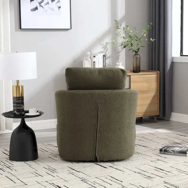 Swivel Barrel Chair, Round Accent Sofa Chair Barrel Club Chair