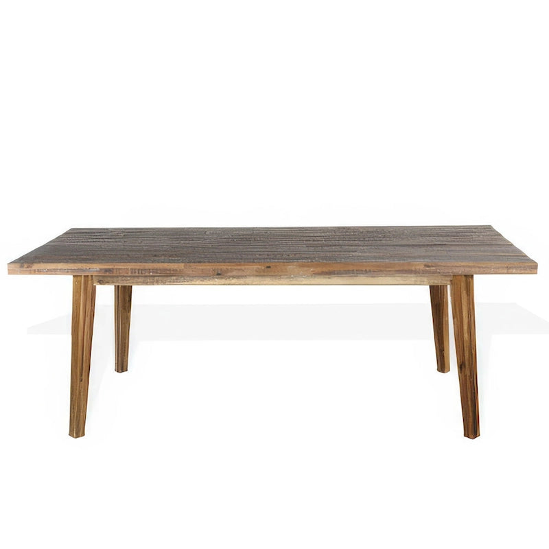 Dining table, light brown acacia wood, rectangular, 86-inch tabletop