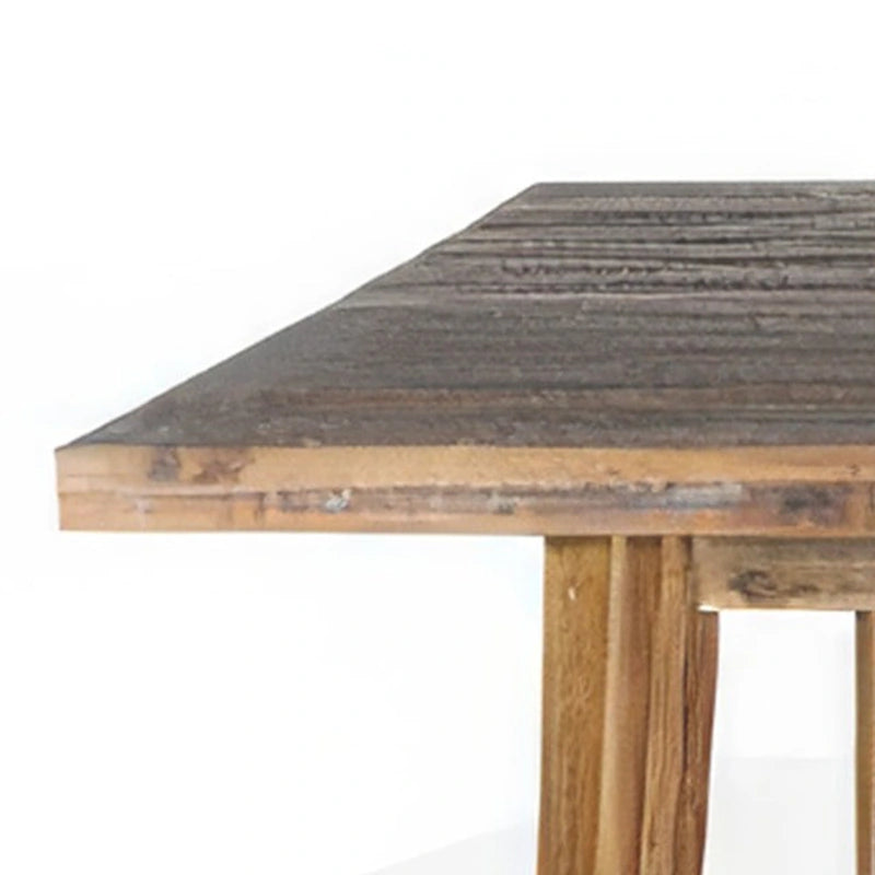Dining table, light brown acacia wood, rectangular, 86-inch tabletop