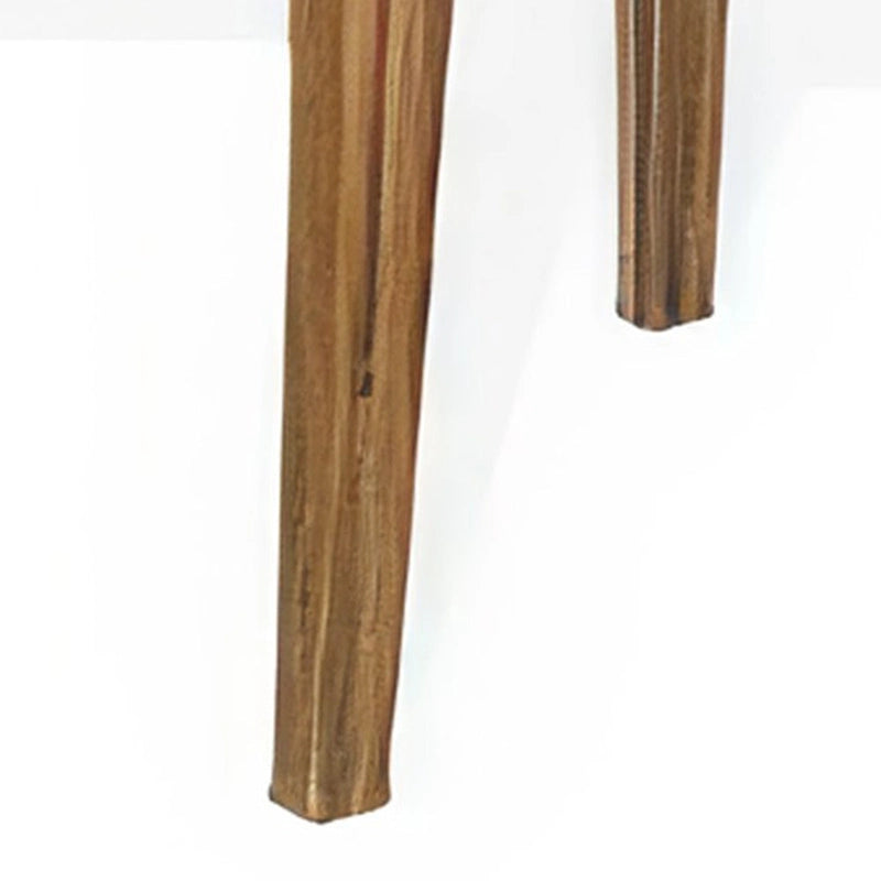 Dining table, light brown acacia wood, rectangular, 86-inch tabletop