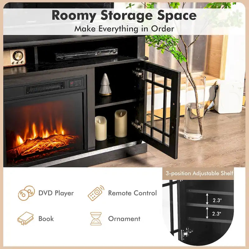 48-inch TV cabinet/control console/entertainment center with fireplace - 48 x 16 x 30