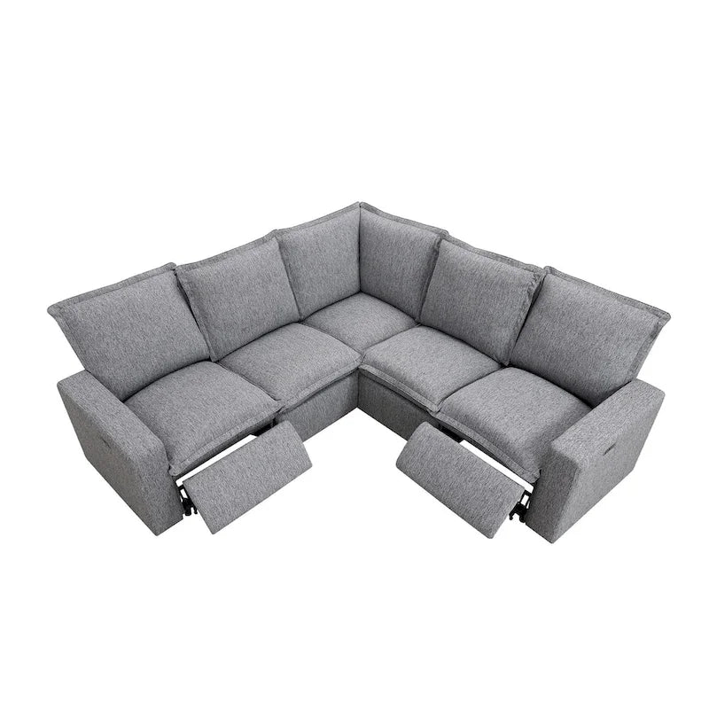 89.76 L-Shaped 5-Seater Sofa with Recliner