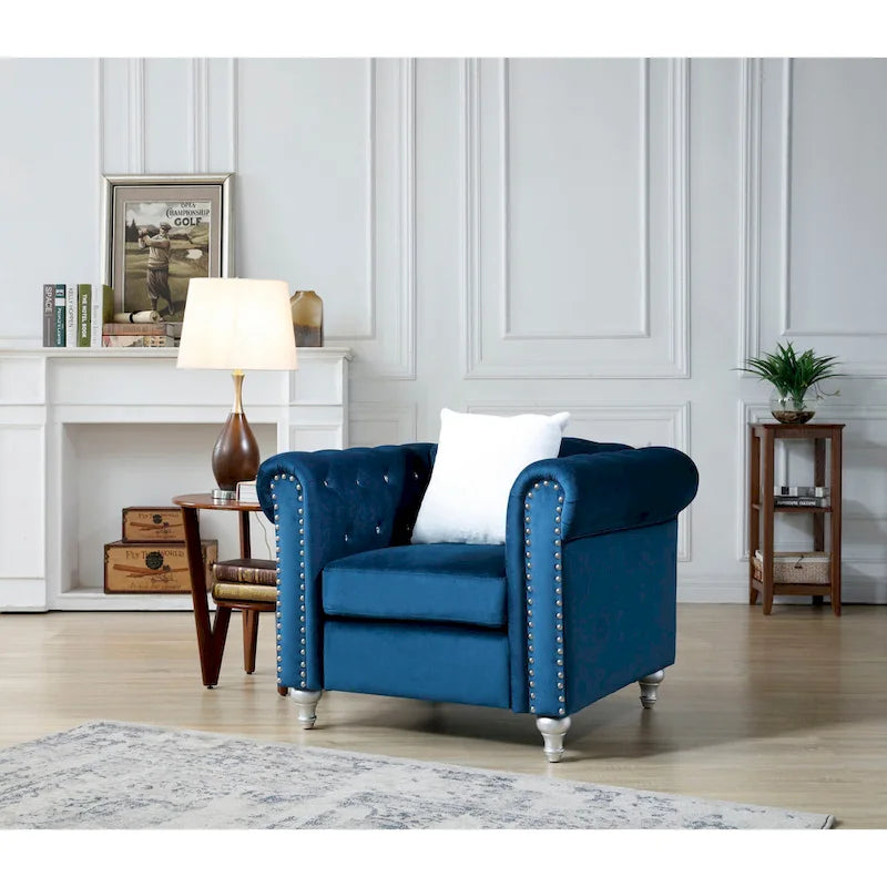 Velvet Crystal Decorated Chair