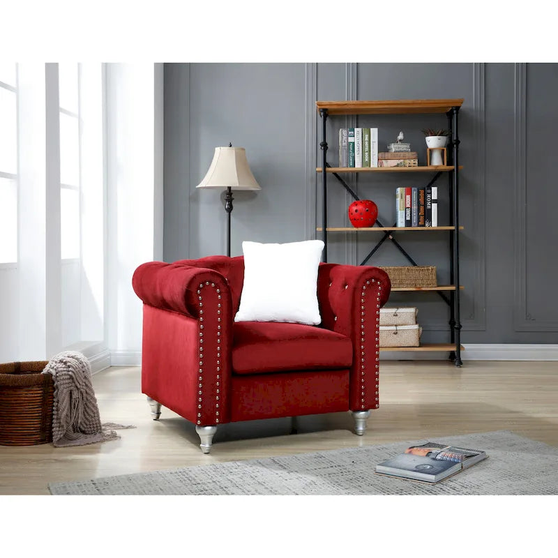 Velvet Crystal Decorated Chair