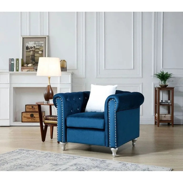 Velvet Crystal Decorated Chair