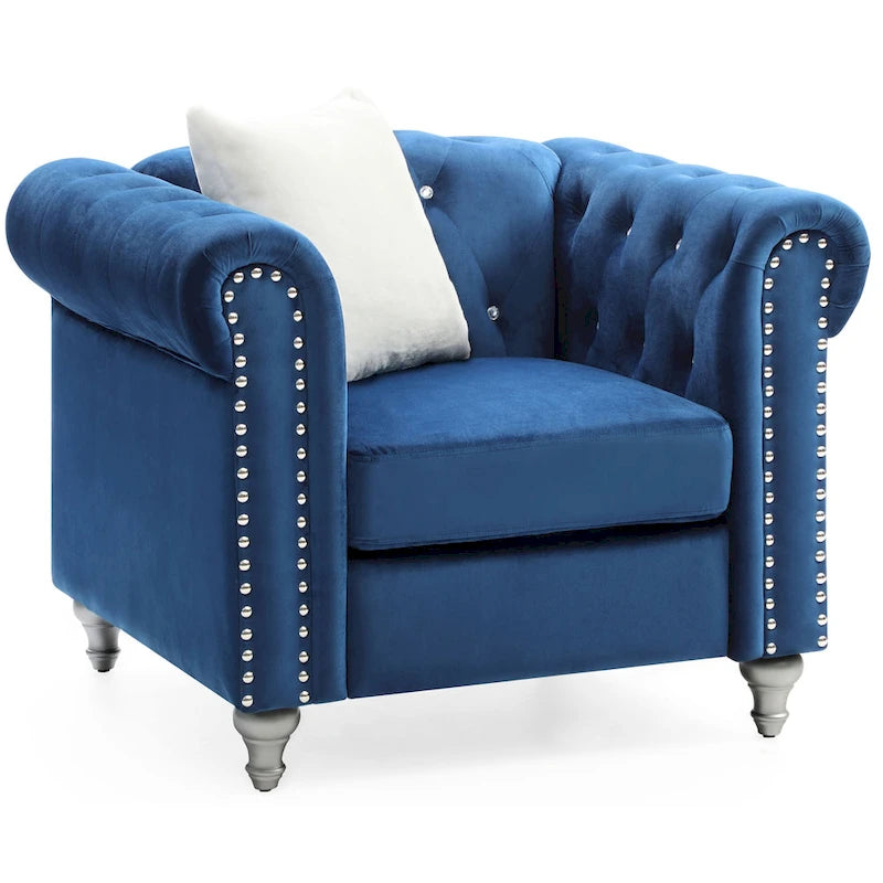 Velvet Crystal Decorated Chair