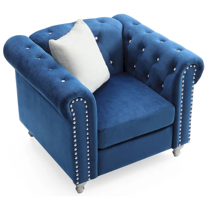 Velvet Crystal Decorated Chair