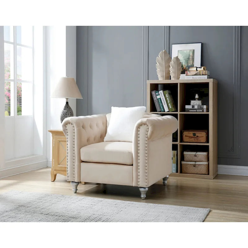 Velvet Crystal Decorated Chair