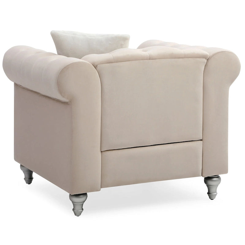 Velvet Crystal Decorated Chair