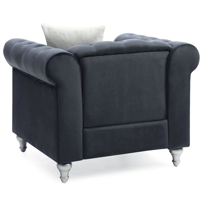 Velvet Crystal Decorated Chair