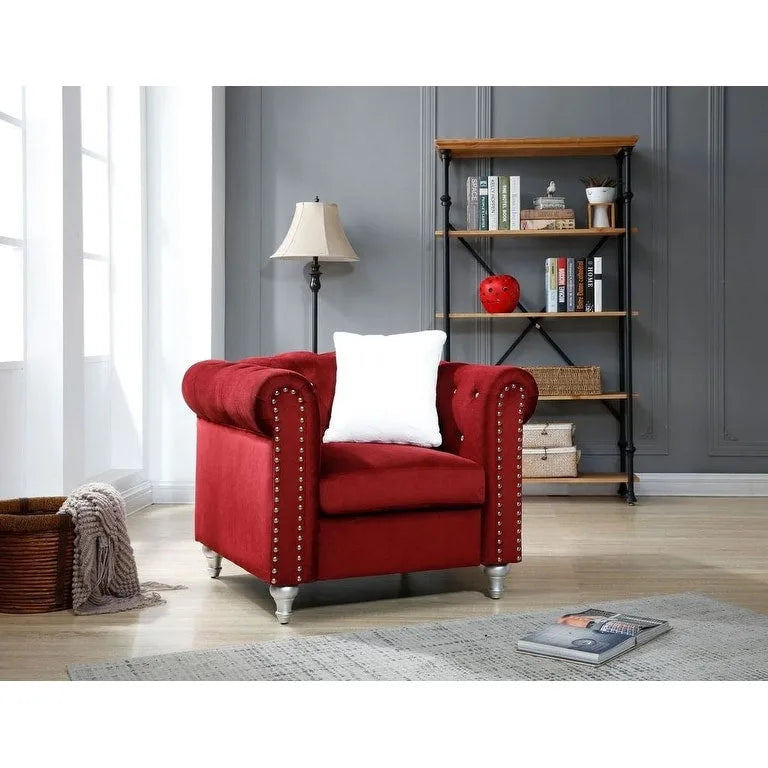 Velvet Crystal Decorated Chair