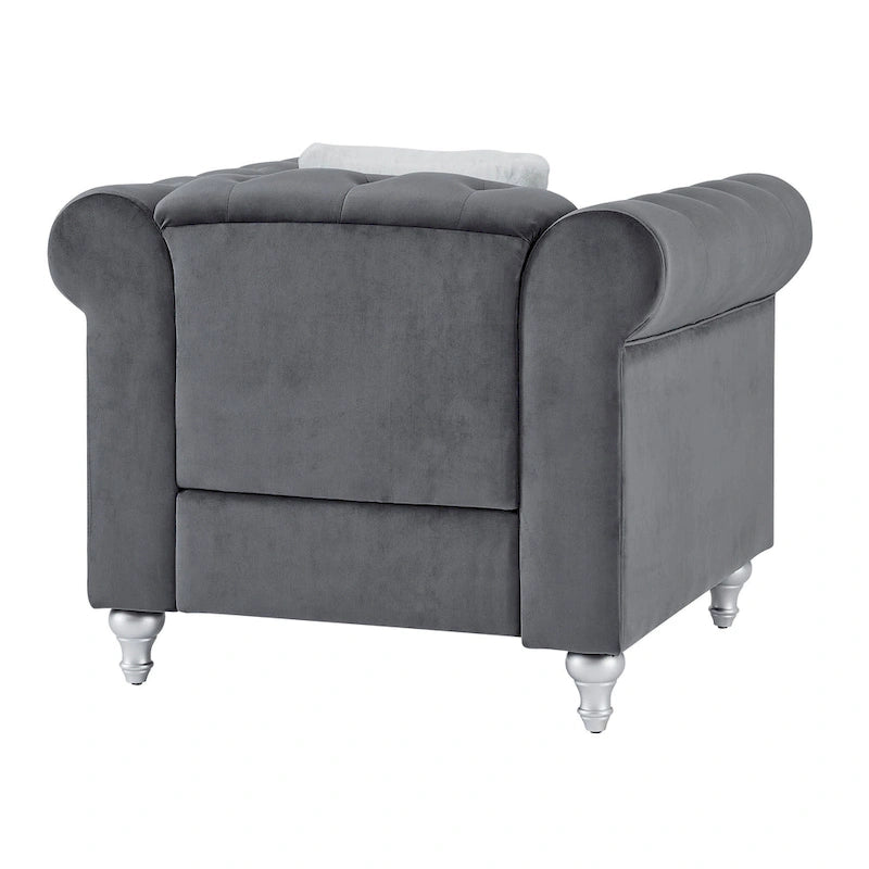 Velvet Crystal Decorated Chair