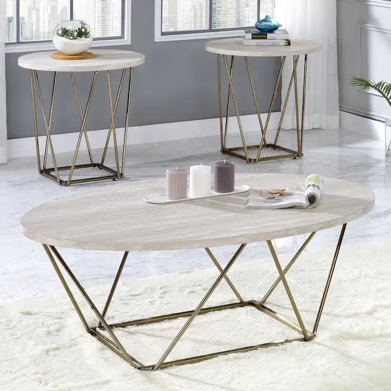 Marble tabletop coffee table