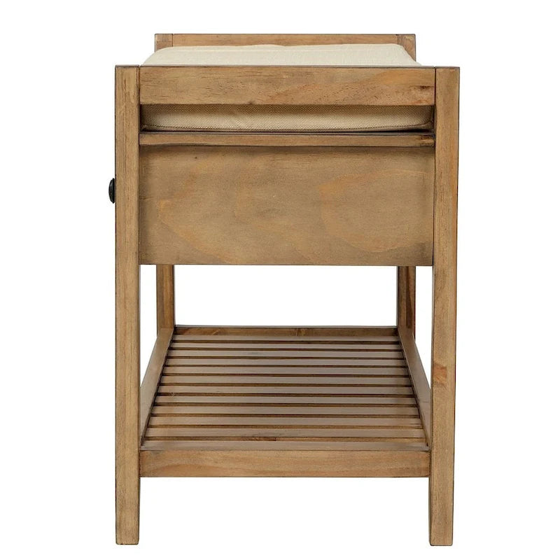 39 Modern Versatile Entry Upholstered Storage Bench with Shoe Rack and Drawers