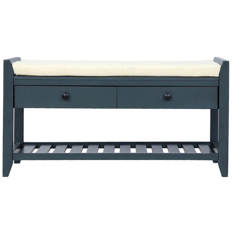 39 Modern Versatile Entry Upholstered Storage Bench with Shoe Rack and Drawers