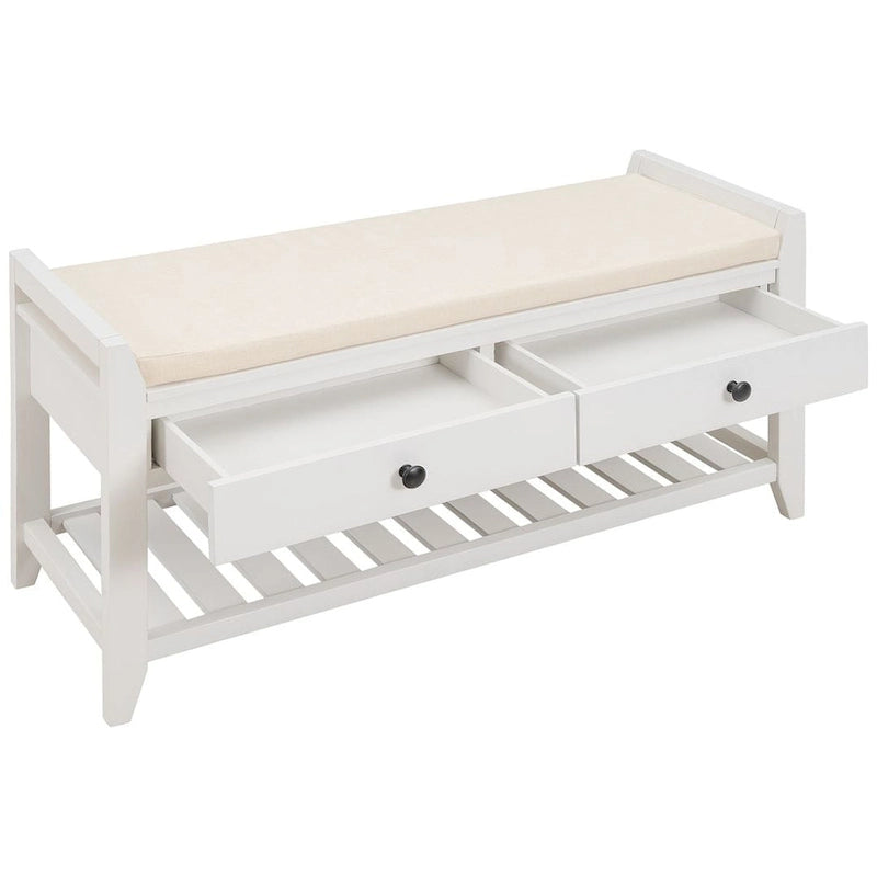 39 Modern Versatile Entry Upholstered Storage Bench with Shoe Rack and Drawers