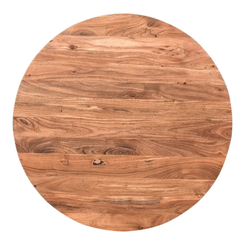 Modern solid acacia wood round base coffee table