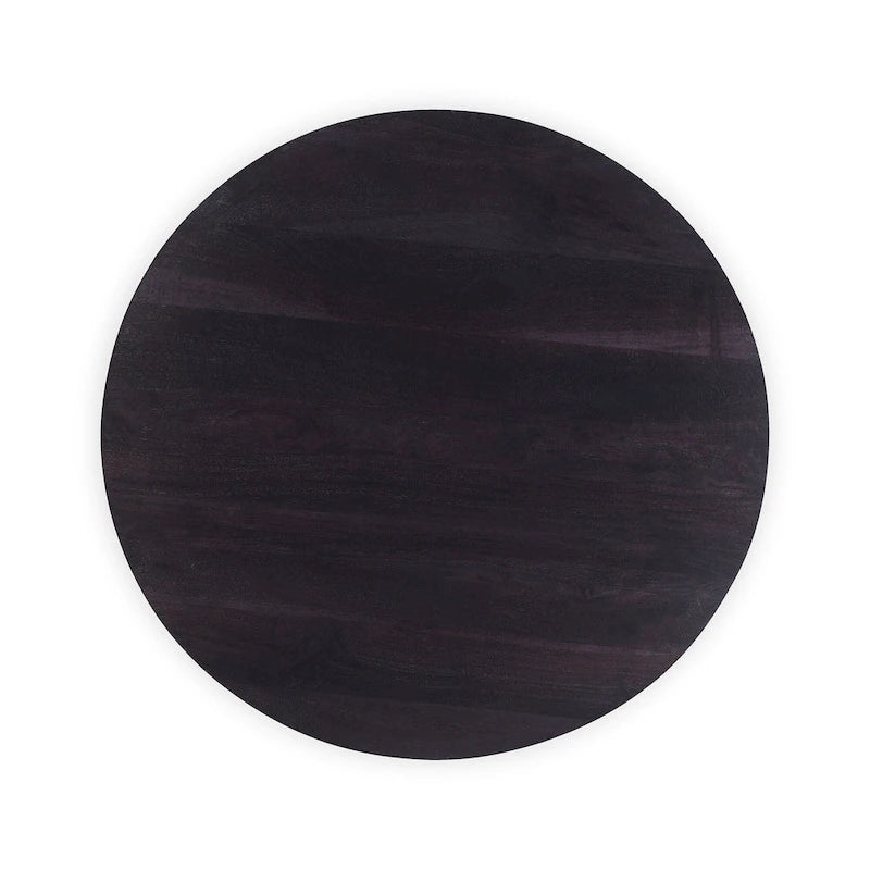 Modern solid acacia wood round base coffee table