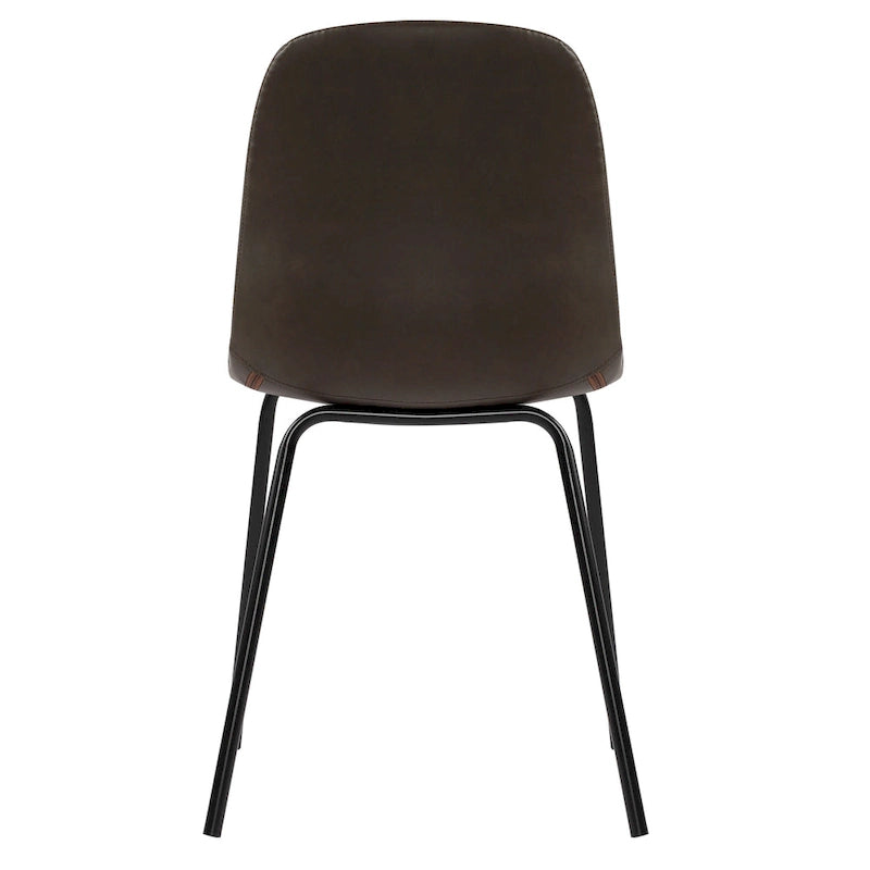 Faux Leather Dining Chairs Upholstered Side Chairs with Metal Legs Set of 2