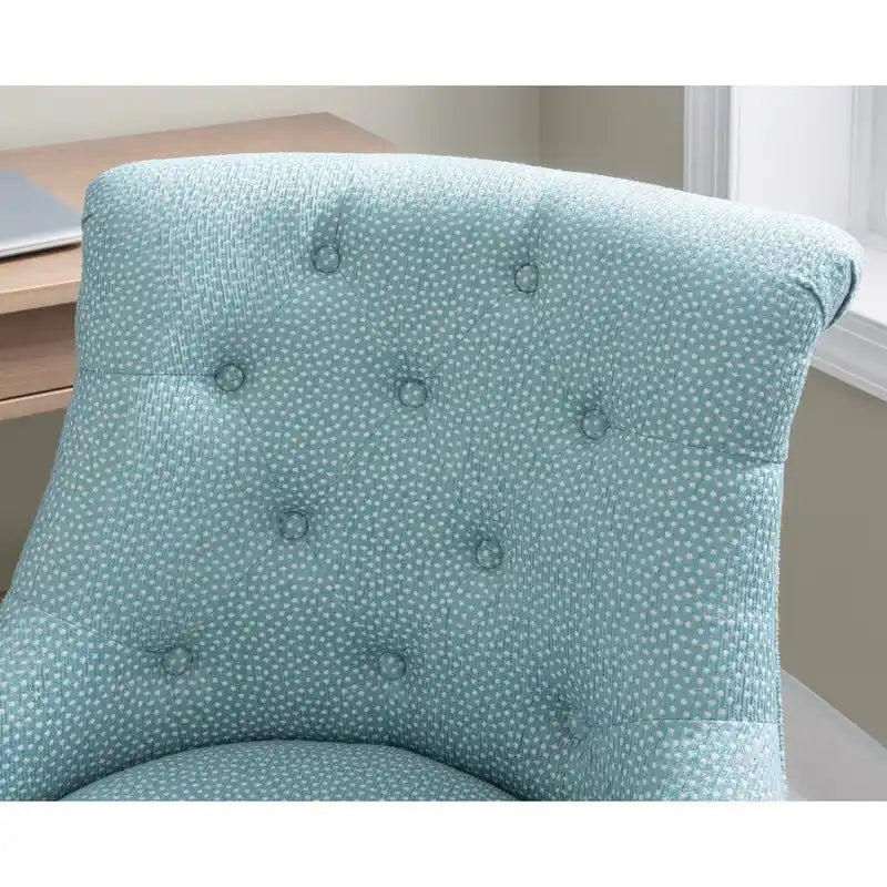 Blue Spotted Upholstered Office Chair