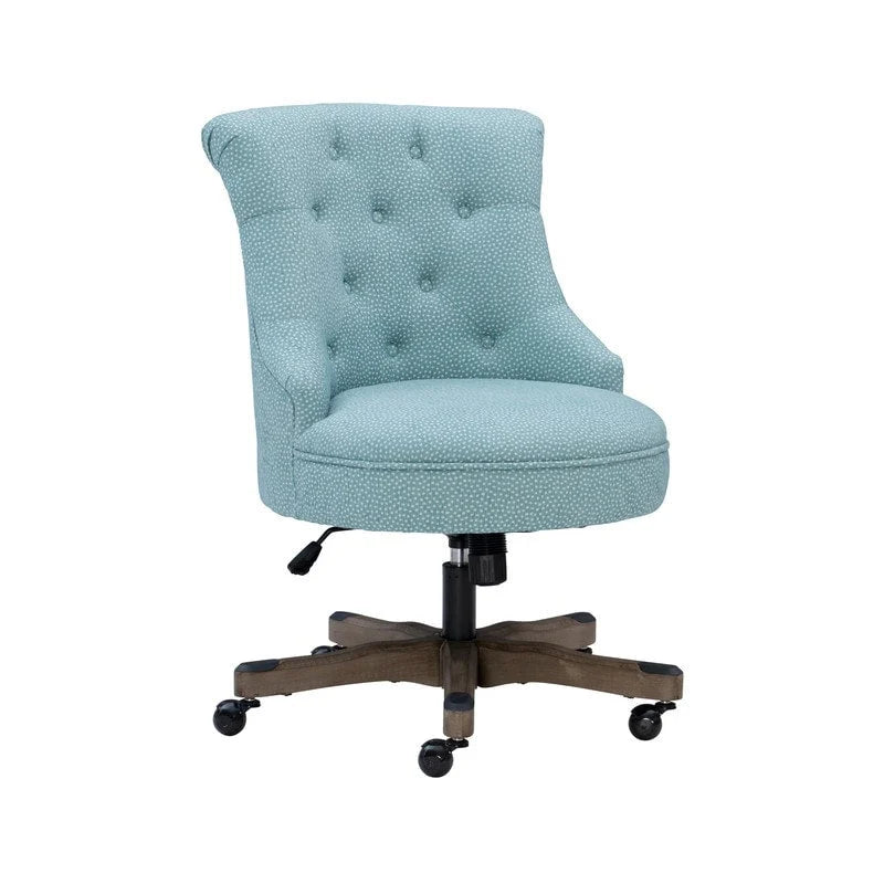 Blue Spotted Upholstered Office Chair