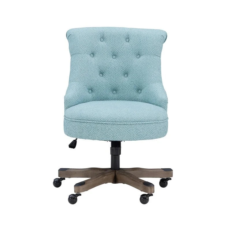 Blue Spotted Upholstered Office Chair