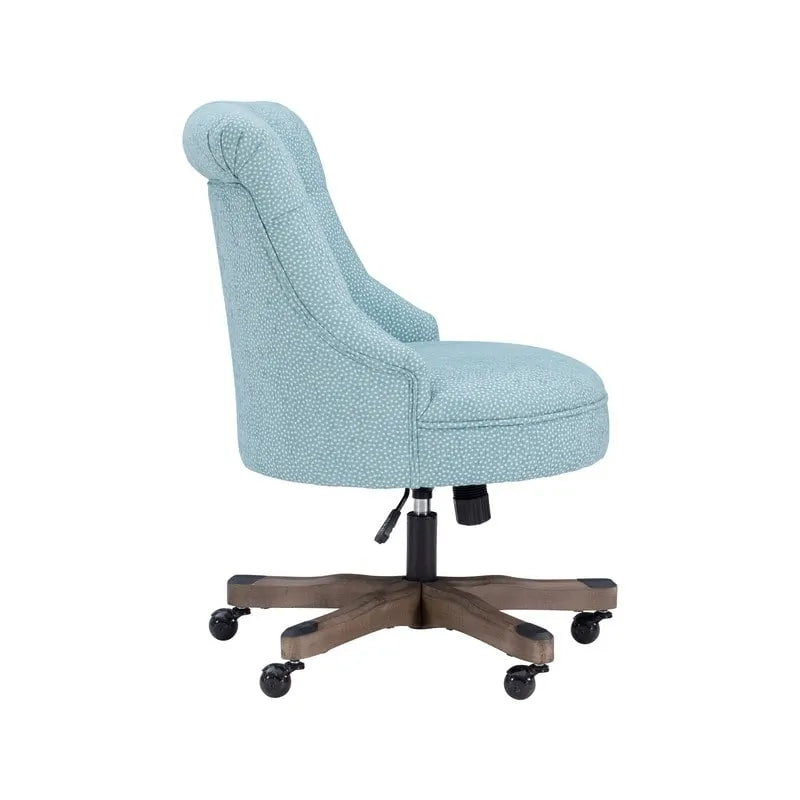 Blue Spotted Upholstered Office Chair