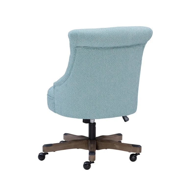 Blue Spotted Upholstered Office Chair