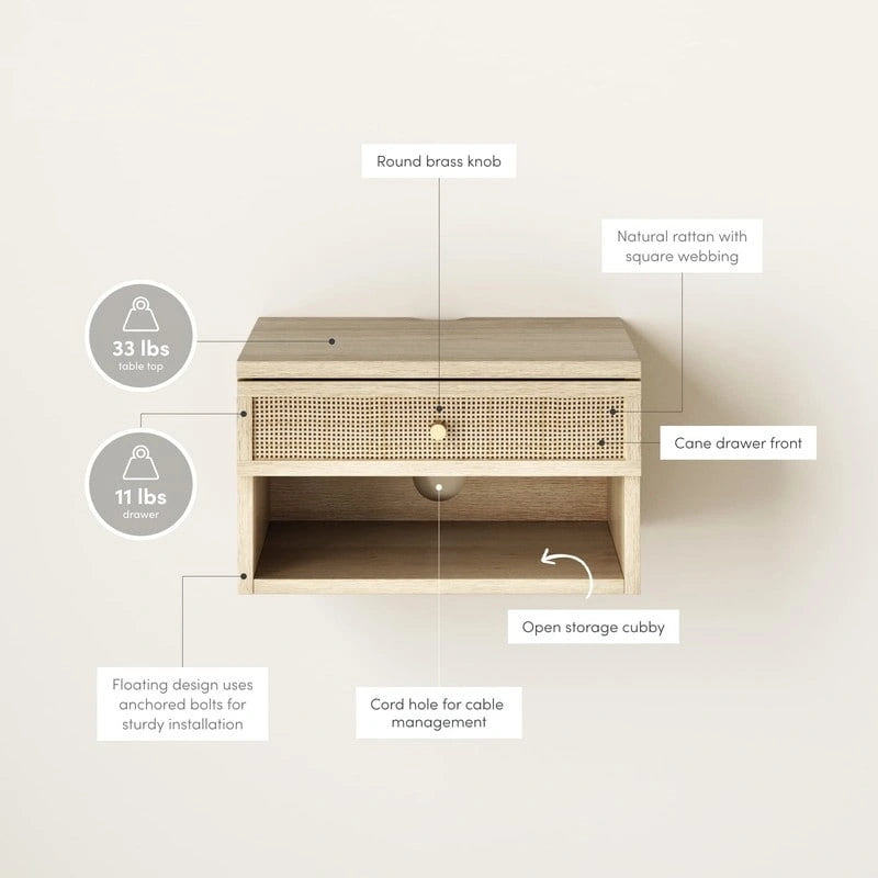 Modern Floating Bedside Nightstand