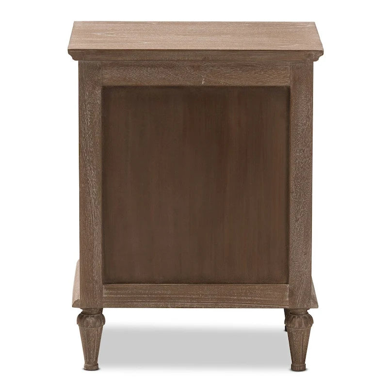 Rustic Wood 3-Drawer Nightstand by