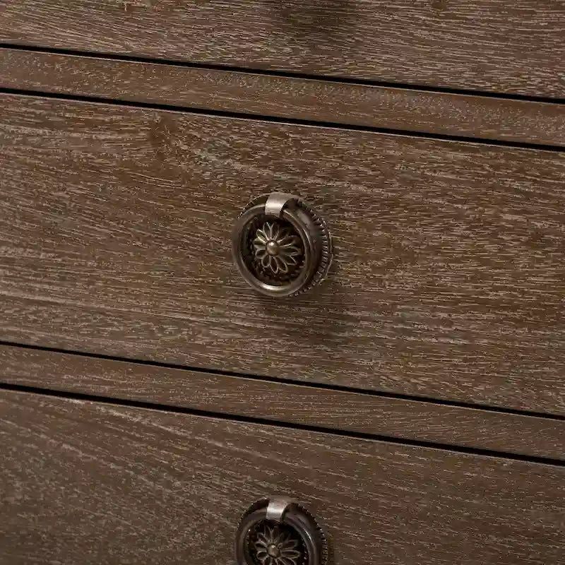 Rustic Wood 3-Drawer Nightstand by