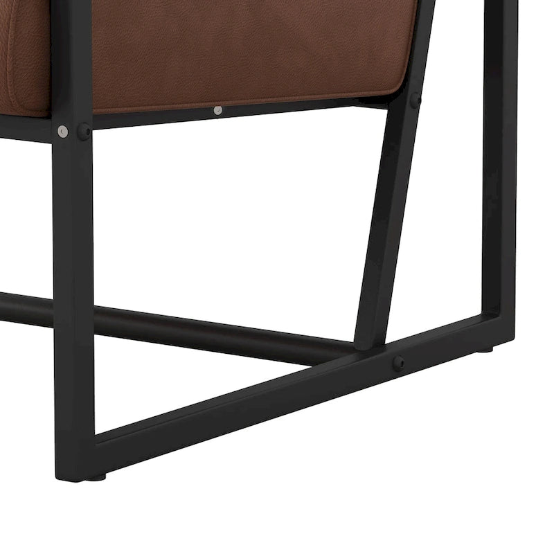 PU Leather Feature Armchair with Thick Padded Backrest