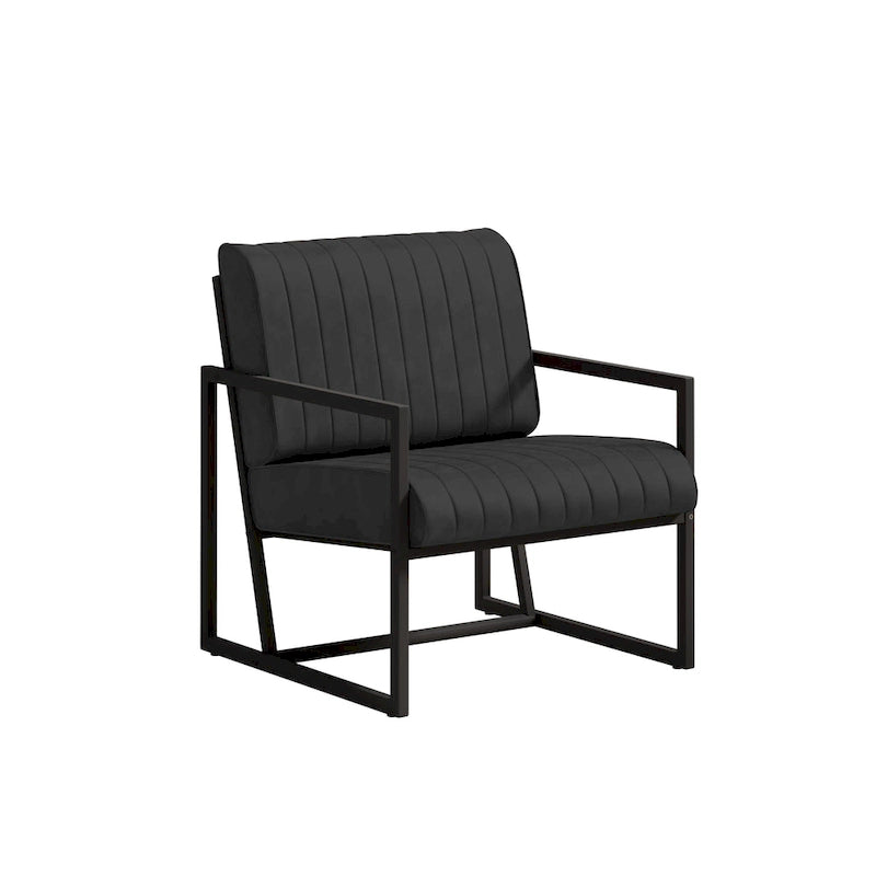 PU Leather Feature Armchair with Thick Padded Backrest