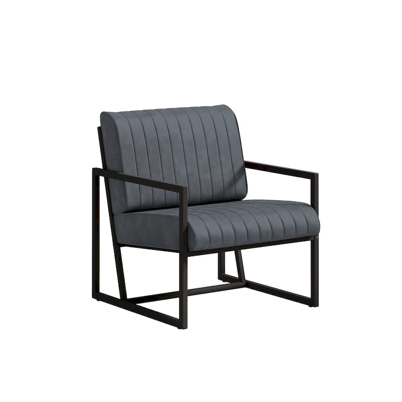 PU Leather Feature Armchair with Thick Padded Backrest