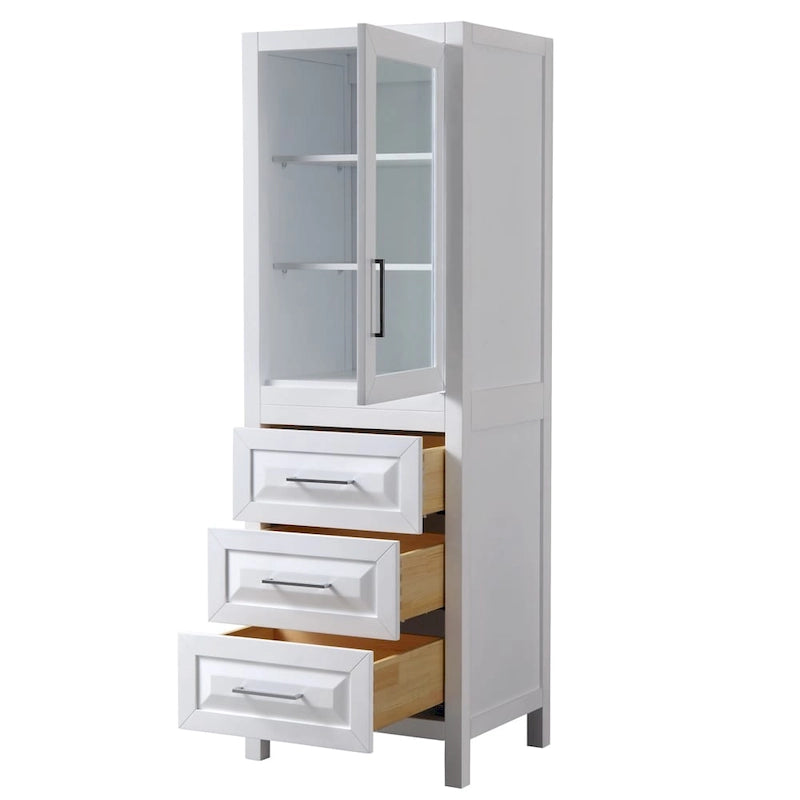 Linen storage cabinet with cabinet and 3 drawers