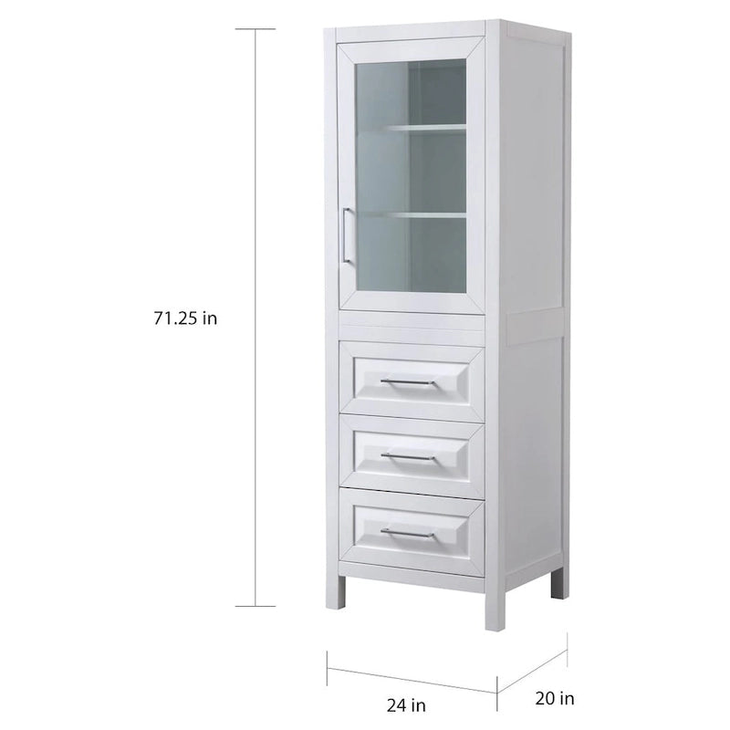 Linen storage cabinet with cabinet and 3 drawers