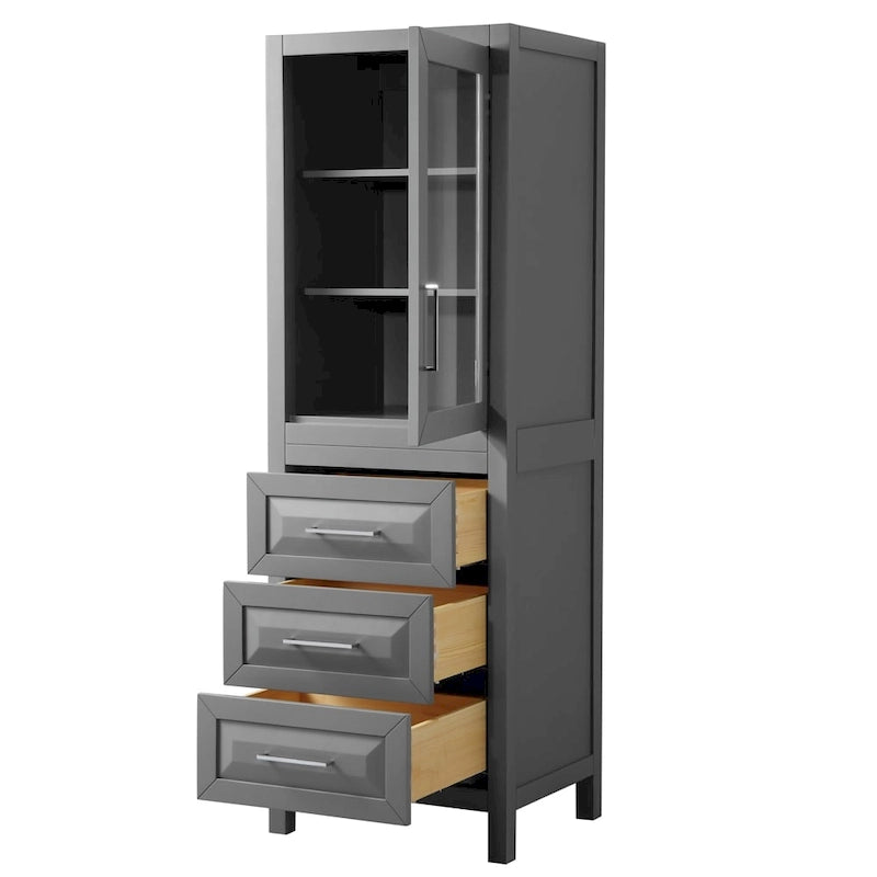 Linen storage cabinet with cabinet and 3 drawers