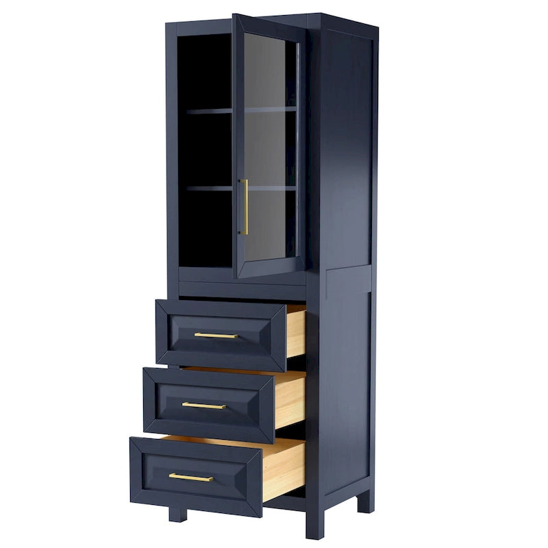 Linen storage cabinet with cabinet and 3 drawers
