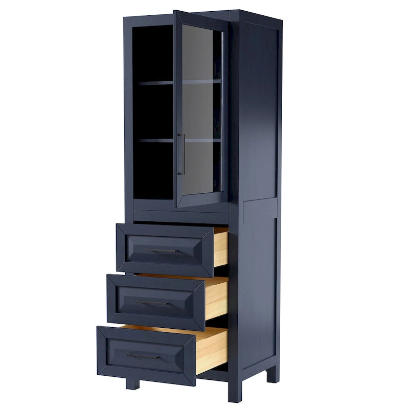 Linen storage cabinet with cabinet and 3 drawers