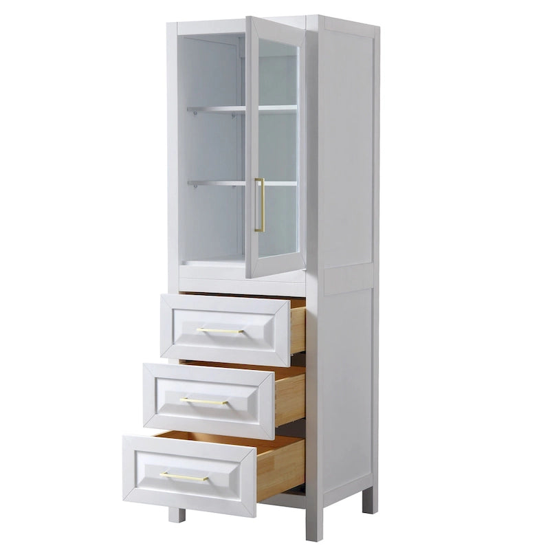 Linen storage cabinet with cabinet and 3 drawers