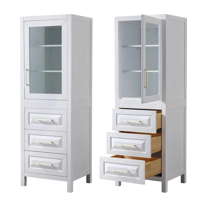 Linen storage cabinet with cabinet and 3 drawers