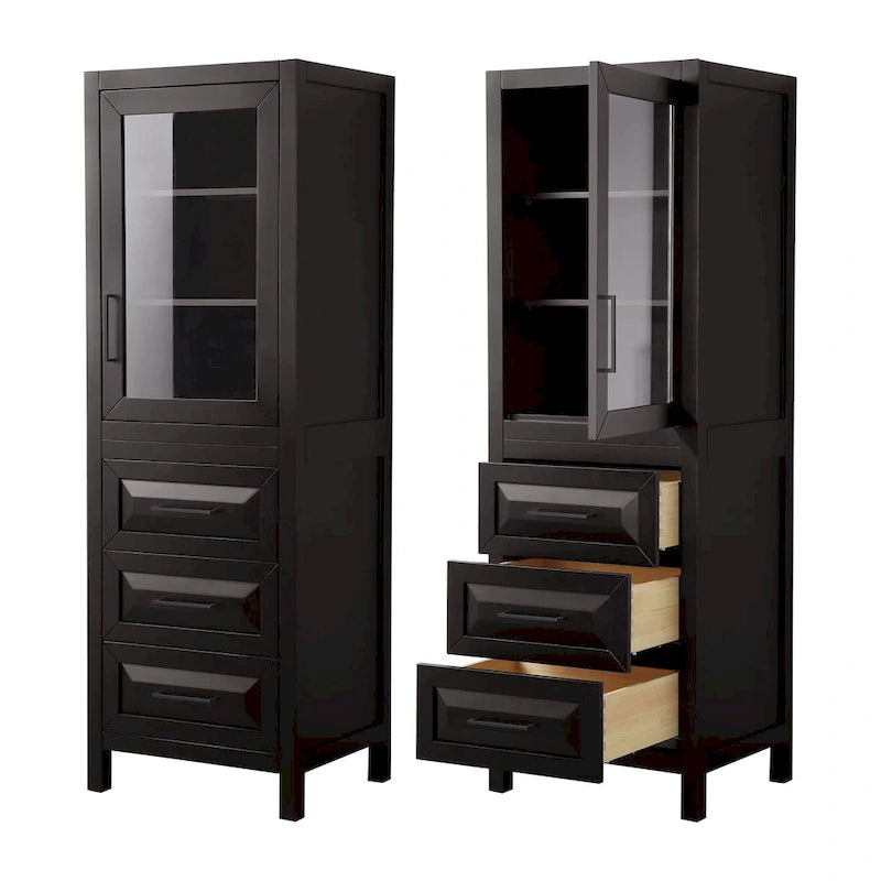 Linen storage cabinet with cabinet and 3 drawers