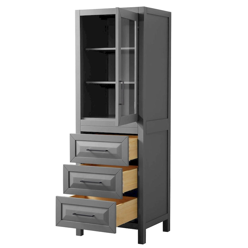 Linen storage cabinet with cabinet and 3 drawers