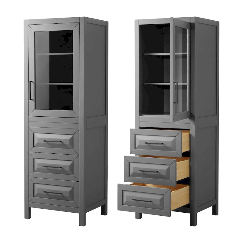Linen storage cabinet with cabinet and 3 drawers