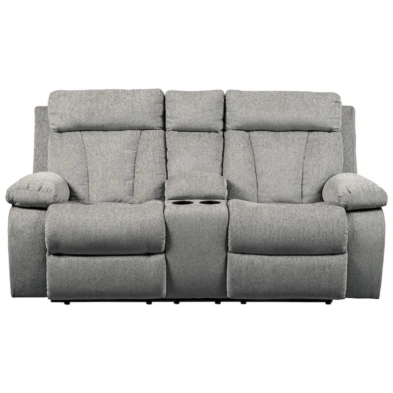 Recliner-style double sofa with control panel