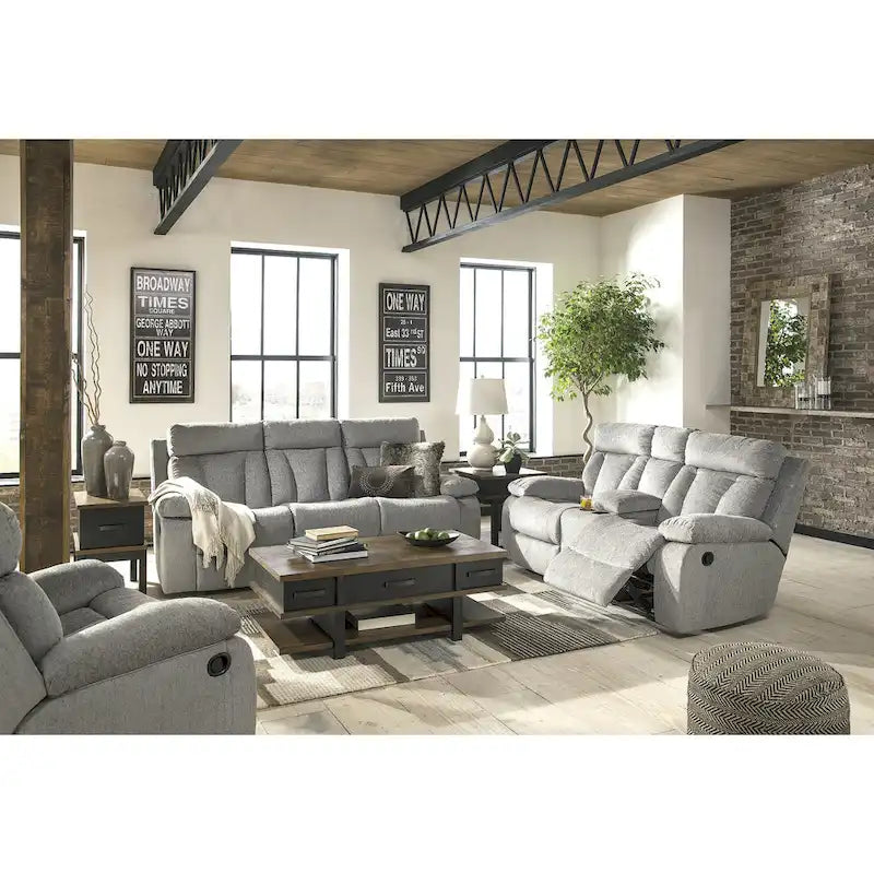 Recliner-style double sofa with control panel