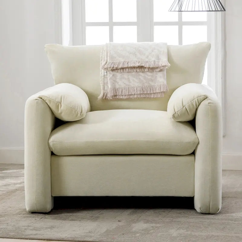 38.6'W Modern Style Chenille Oversized Armchair