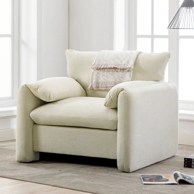 38.6'W Modern Style Chenille Oversized Armchair