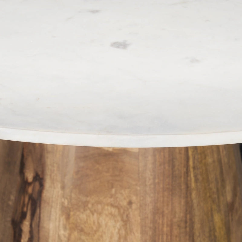 48-inch round brown dining table with white marble base - 48.0 inches long x 48.0 inches wide x 30.0 inches high