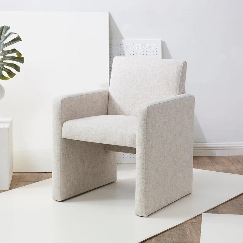 Linen Armchair - 26 inches wide x 25 inches deep x 33 inches high - 26W x 25D x 33H